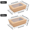 Brown Kraft Single Window Lunch Boxes - 900ml, Pack of 50 - view 4
