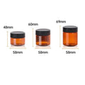 Brown PET Plastic Wide Mouth Bottles, Pack of 10 - 100 ml, Ribbed Black Lid - view 4