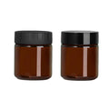 Brown PET Plastic Wide Mouth Bottles, Pack of 10 - 120 ml, Smooth Black Lid - view 3