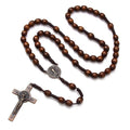 Brown Wooden Rosary Beads Necklace with Cross - Catholic Rosary - view 2