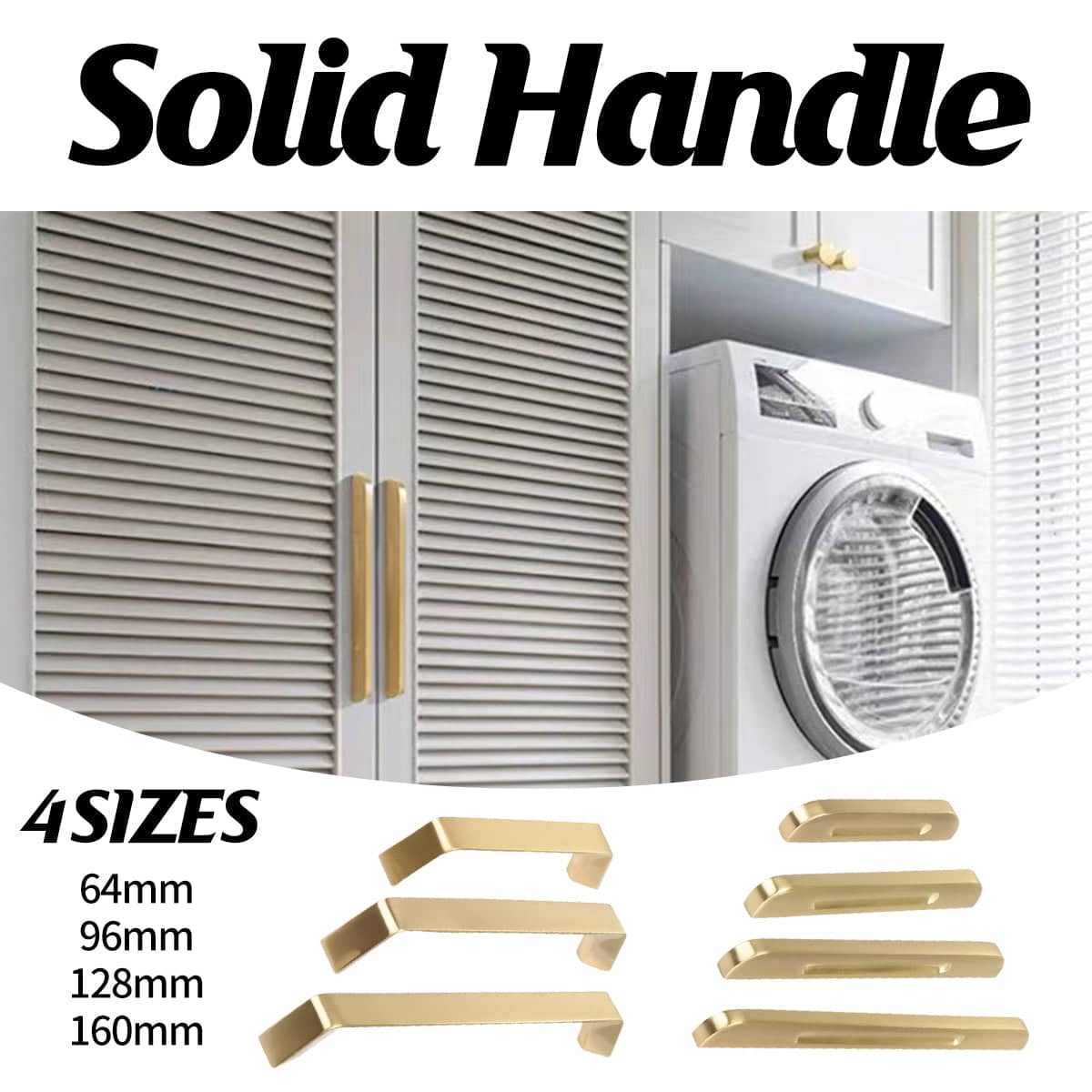 Brushed Brass Bridge Cabinet Handle - Style A, 96 mm Hole Spacing - view 2
