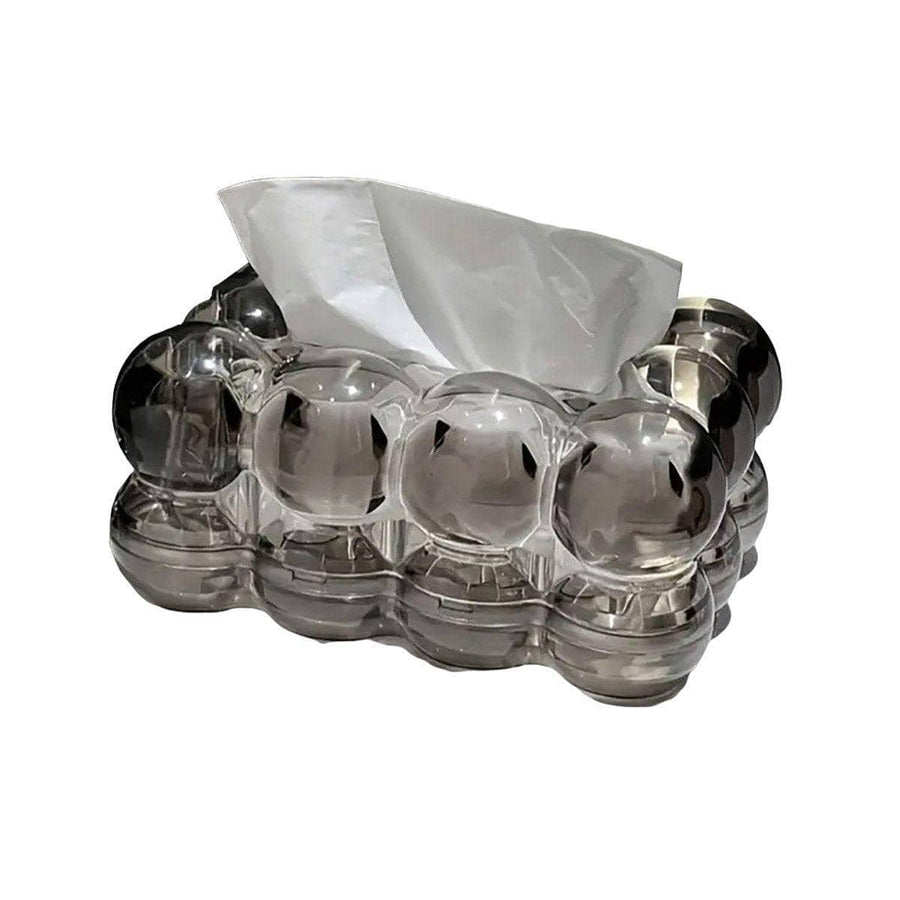 Bubble Clear Tissue Box for Coffee Table and Living Room - Grey