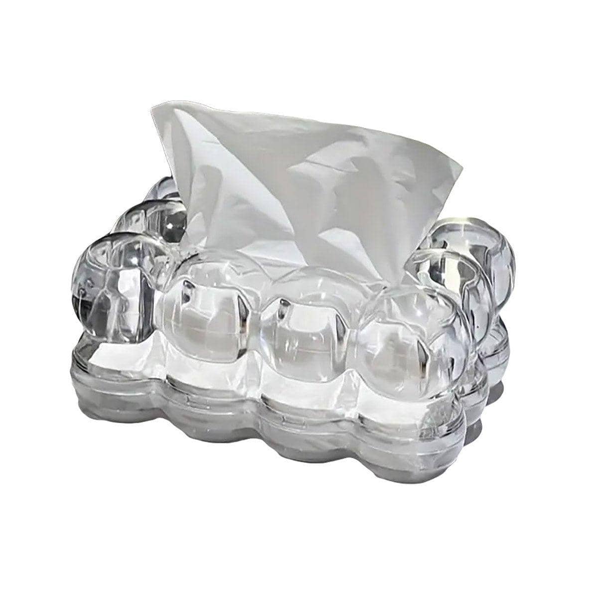 Bubble Clear Tissue Box for Coffee Table and Living Room - Transparent