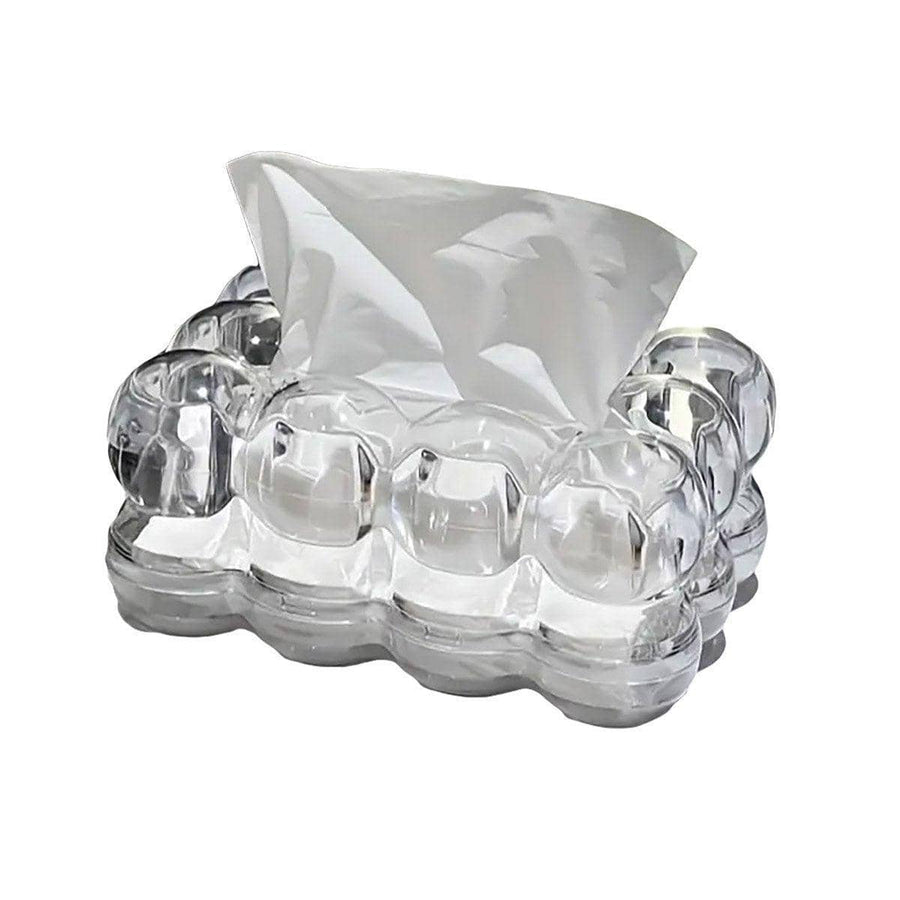 Bubble Clear Tissue Box for Coffee Table and Living Room - Transparent