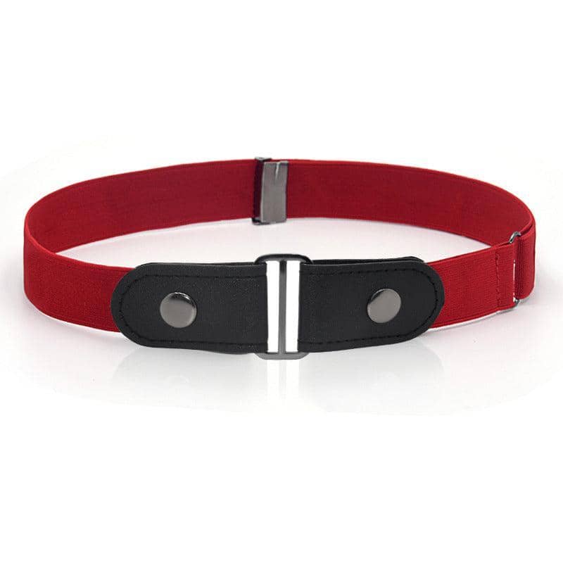 Buckle-Free Elastic Belt for Jeans, No-Bulge Invisible Fit - Red