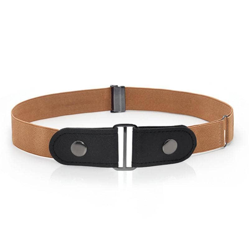 Buckle-Free Elastic Belt for Jeans, No-Bulge Invisible Fit - Tan