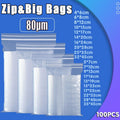 Bulk Clear Resealable PE Plastic Zip Bags - 12 x 17cm, Pack of 100 - view 2
