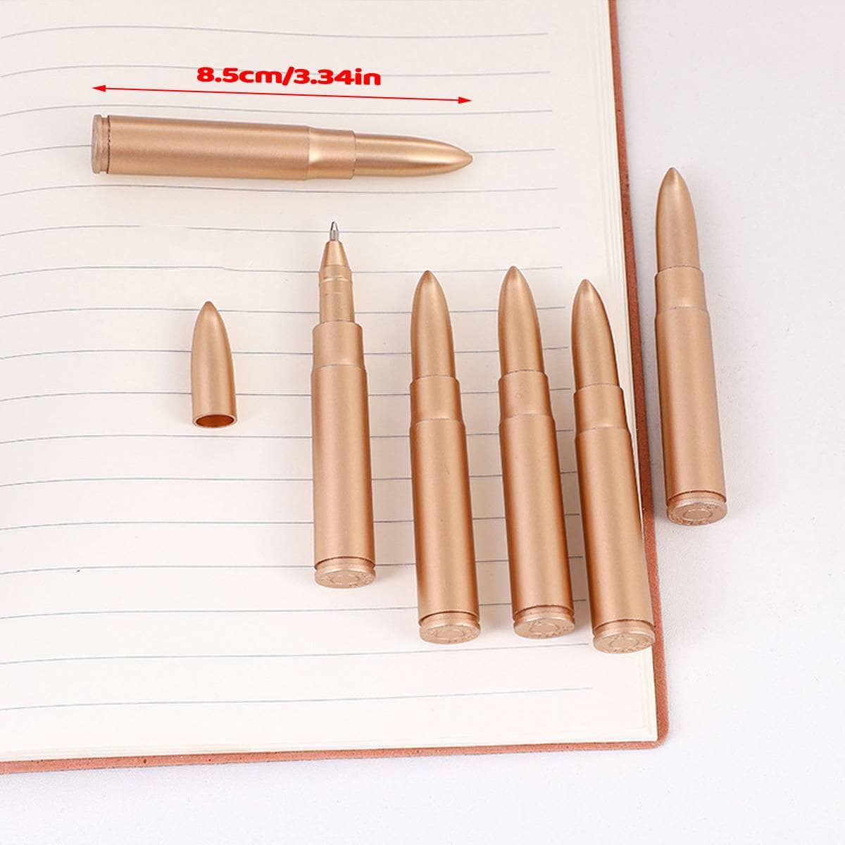 Bullet Shaped Novelty Ballpoint Pens, Copper Gold - Pack of 10 - view 3