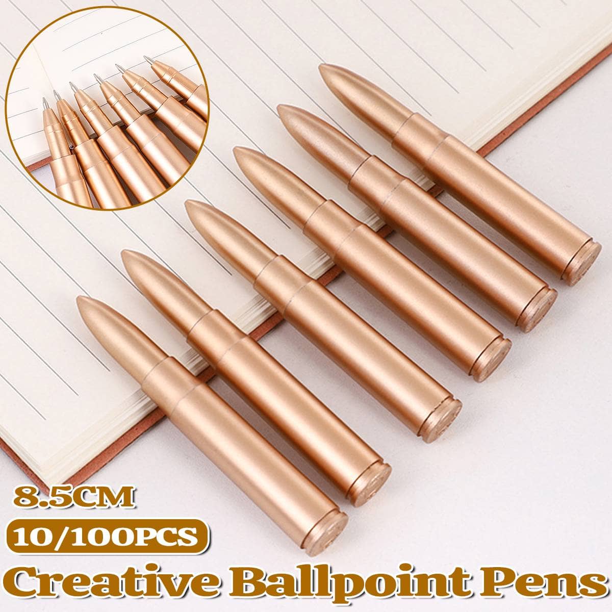 Bullet Shaped Novelty Ballpoint Pens, Copper Gold - Pack of 100 - view 2