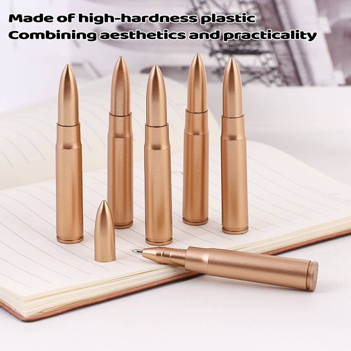 Bullet Shaped Novelty Ballpoint Pens, Copper Gold - Pack of 100 - view 4