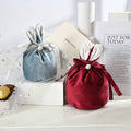 Bunny Ear Easter Candy Bag, Flannelette Gift Pouch - Wine Red - view 4