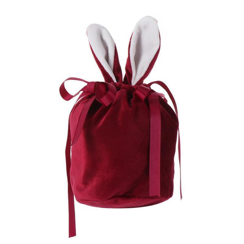 Bunny Ears Candy Gift Bag for Easter and Party Favours - Wine Red