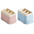 Bus Shaped Desktop Pen Holder with 3 Compartments - Pastel Pink - view 3