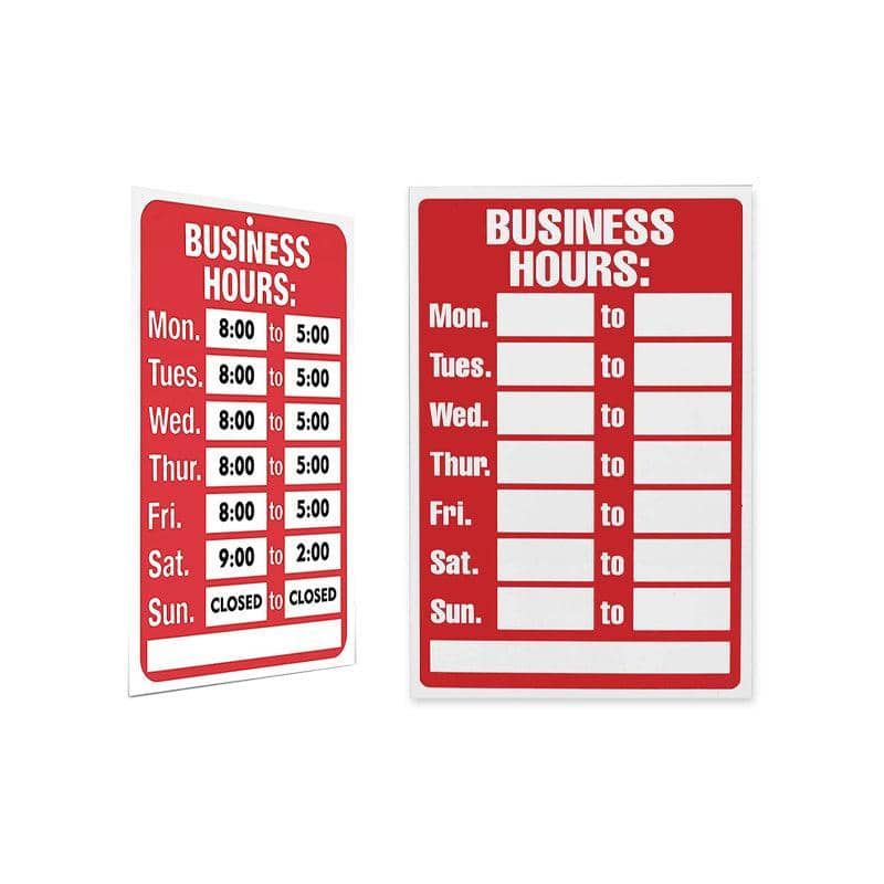 Business Hours Sign Board for Shop Doors and Windows - Red, 19.5 x 29.5 cm - view 2