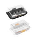 Butter and Cheese Storage Box with Lid and Spreader, Fridge Organiser - White - view 3