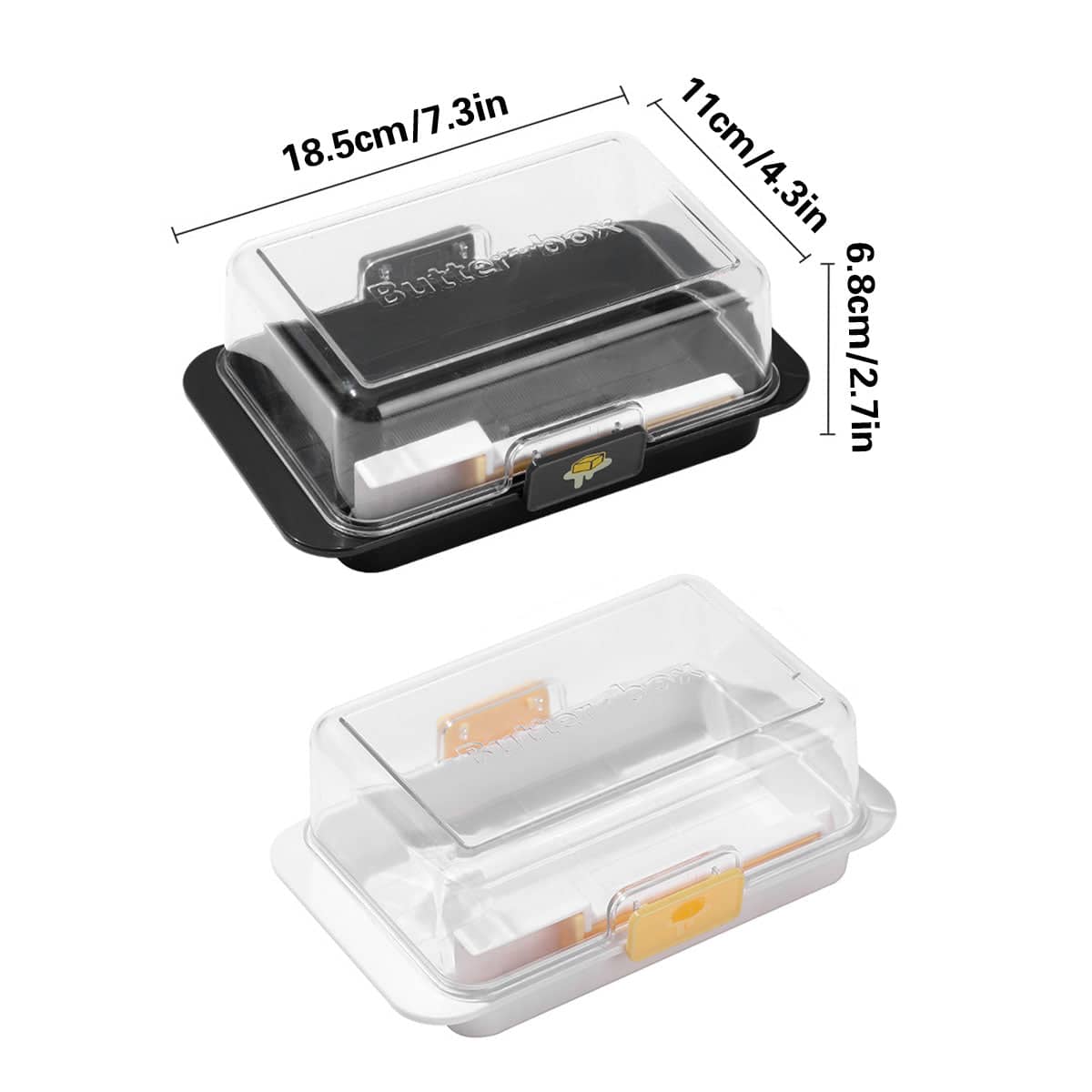 Butter and Cheese Storage Box with Lid and Spreader, Fridge Organiser - White - view 4