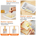 Butter and Cheese Storage Box with Lid and Spreader, Fridge Organiser - White - view 5