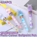Butterfly 10 Colour Press Ballpoint Pens 0.7mm - Pack of 4 - view 2