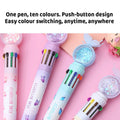 Butterfly 10 Colour Press Ballpoint Pens 0.7mm - Pack of 4 - view 5