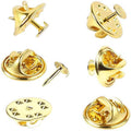 Butterfly Clutch Tie Tack Pin Backs with Blank Pins, Set of 50 - Gold