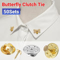 Butterfly Clutch Tie Tack Pin Backs with Blank Pins, Set of 50 - Gold - view 2