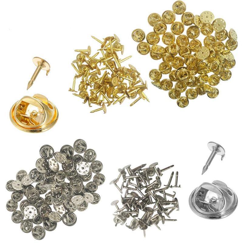 Butterfly Clutch Tie Tack Pin Backs with Blank Pins, Set of 50 - Gold - view 3