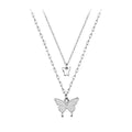 Butterfly Double Layer Necklace, Adjustable 21 to 50 cm Chain - view 2