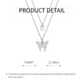 Butterfly Double Layer Necklace, Adjustable 21 to 50 cm Chain - view 3