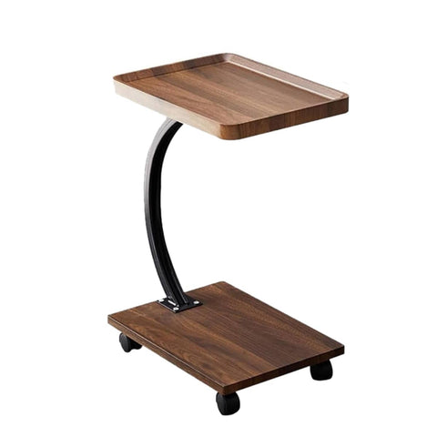 C-Shaped Side Table - Walnut, Movable Sofa and Bedroom End Table