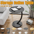 C Shaped Sofa Side Table Metal and MDF 30 x 60 x 40cm - Black Top, White Frame - view 2
