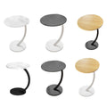 C Shaped Sofa Side Table Metal and MDF 30 x 60 x 40cm - Black Top, White Frame - view 3