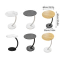 C Shaped Sofa Side Table Metal and MDF 30 x 60 x 40cm - Black Top, White Frame - view 4