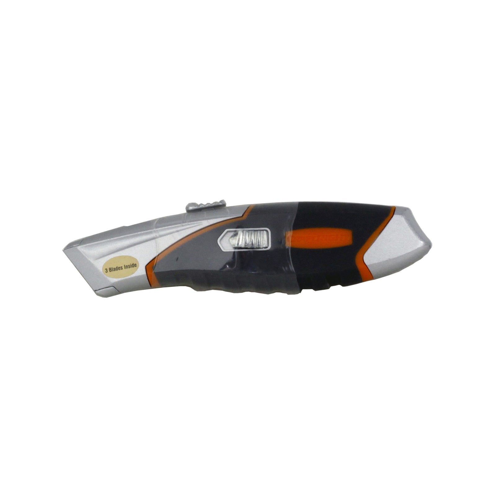 Craftright Retractable Knife with 3 Blades - Alloy Body, Rubber Grip, Lockable