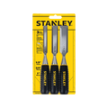 Stanley 3 Piece Wood Chisel Set - 13mm, 19mm, 25mm - Carbon Steel Blades - Black - SuperSaverAU - view 1
