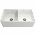 Turner Hastings Novi 85 x 46 Fine Fireclay Double Bowl Butler Sink - Gloss White, Double Sided - NO85FS