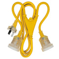 Arlec Heavy Duty Dual Output Split Extension Lead 1.8m PVC Yellow - SuperSaverAU - view 2