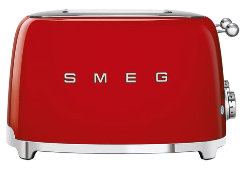 Smeg 50's Style 4 Slice Toaster - Red, Six Browning Levels, Independent Slot Control - TSF03RDAU