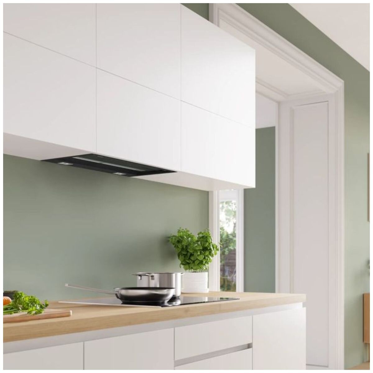 Bosch Series 6 60cm Integrated Rangehood - Matte Black - 433m³/h, Touch Controls, Smart - DBB67DP60A