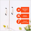 Taskmaster Ceramic Cabinet Handle 4 Pack - 128mm x 32mm - Matte Black on White - SuperSaverAU - view 3