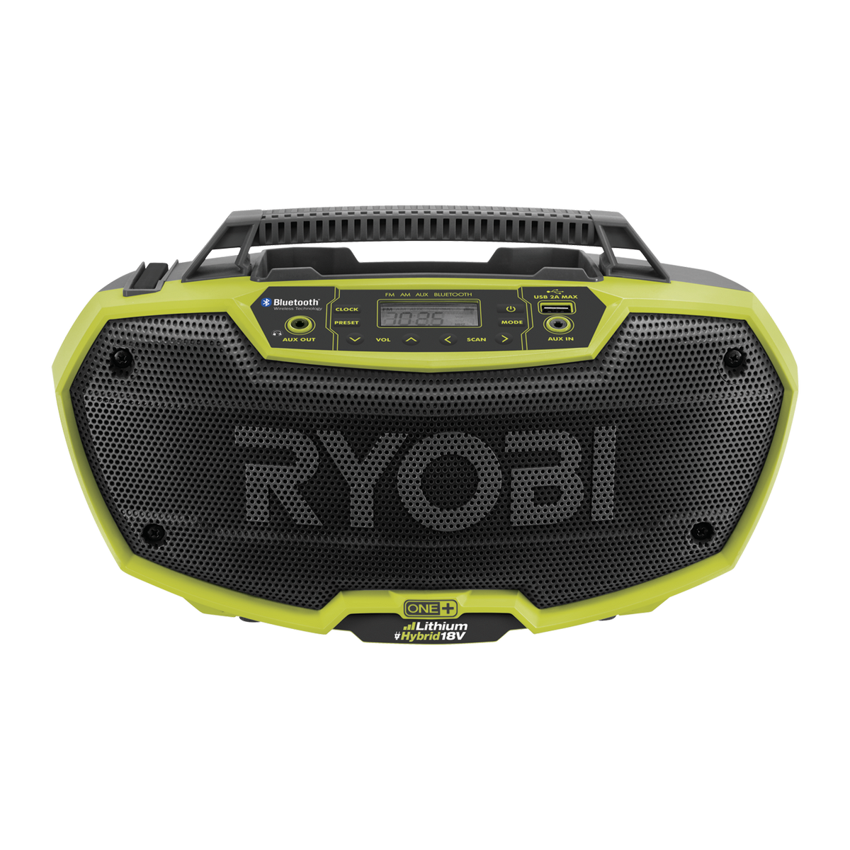 Ryobi 18V One Hybrid Bluetooth Radio - 2 Speakers - 340mm x 190mm x 160mm - SuperSaverAU - view 3