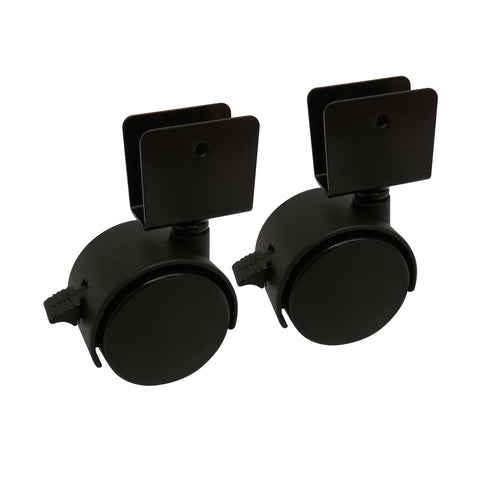 Move It 50mm Nylon Twin Wheel Swivel Castor with Brake & U Bracket, 34kg, Black - 2 Pack