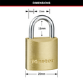 Master Lock 20mm Solid Brass Keyed Padlock, 2 Pack Keyed Alike, Steel Shackle