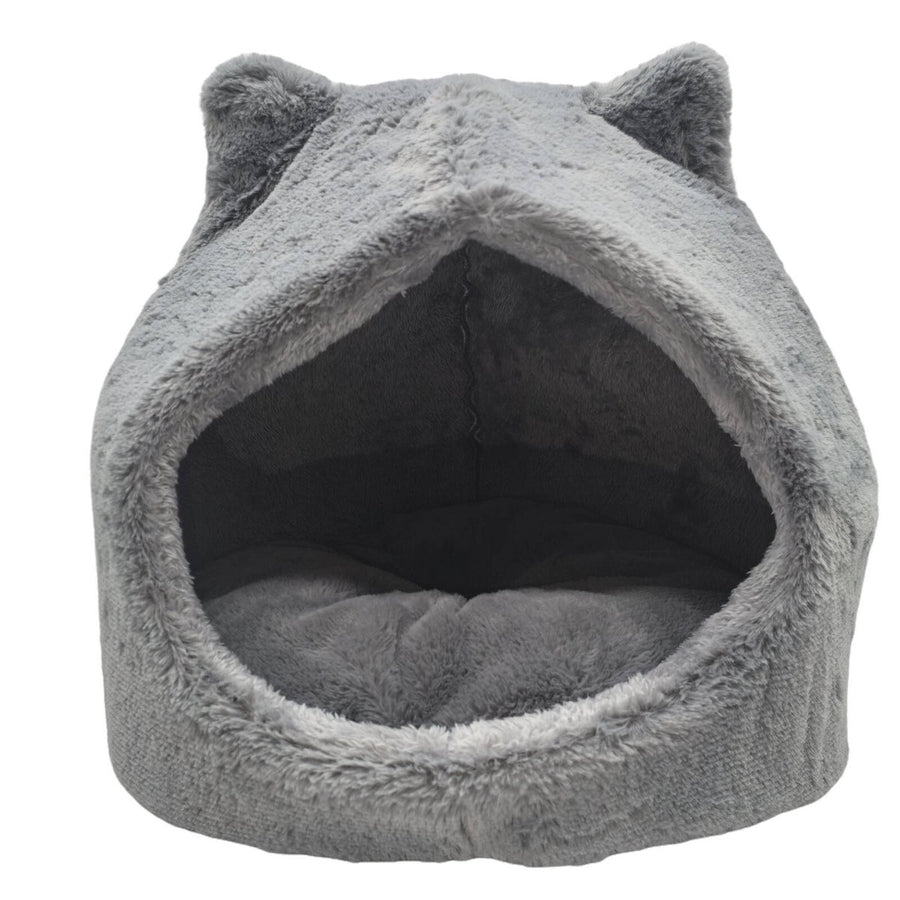 Art Bob Cat Bed Cave 40cm - Grey - Soft & Secure Design - SuperSaverAU - view 1
