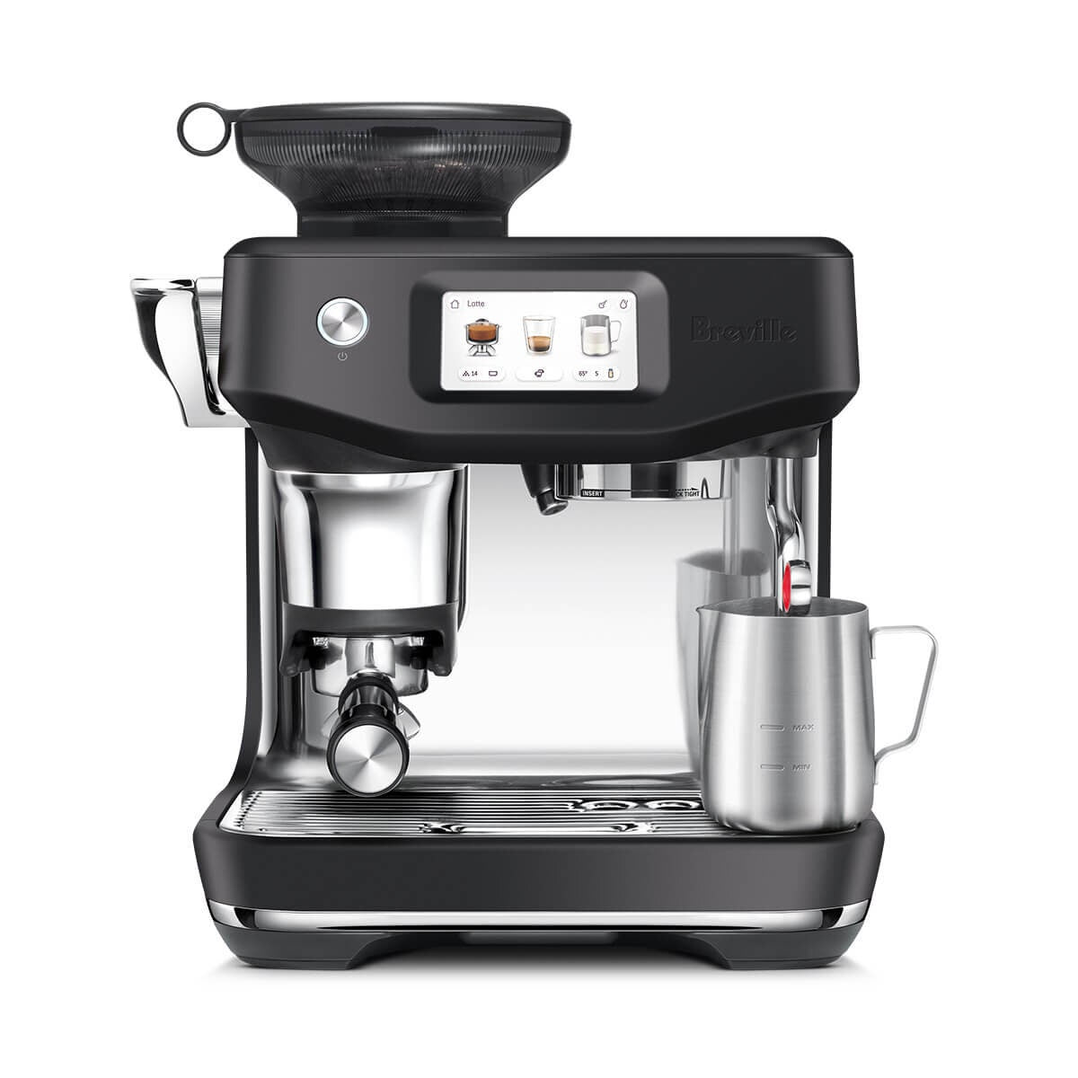 Breville Barista Touch Impress Coffee Machine - 13 Presets, Auto MilQ, Black Truffle - BES881BTR2IAN2