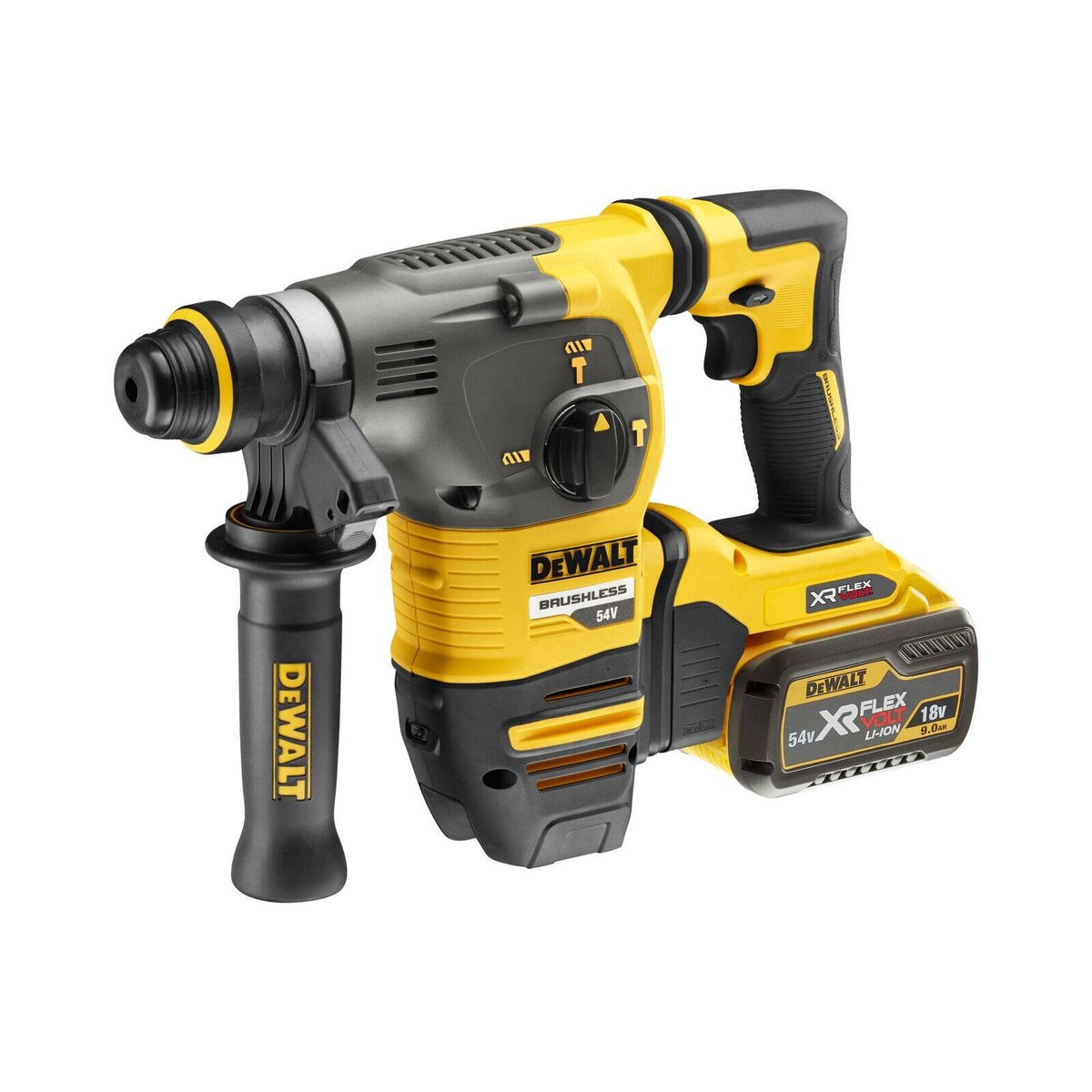 Dewalt 54V Rotary Hammer Drill Kit - 9.0Ah - 3 Mode - DCH333X2-XE - Heavy-Duty