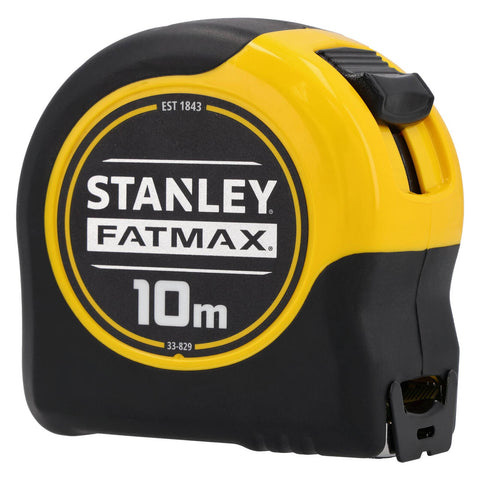 Stanley FatMax 10m Tape Measure, Lockable, Belt Clip, Metric, Steel Blade