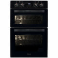 Artusi 60cm built-in electric double oven - black, 90L gross, triple-glazed doors, halogen lighting - CAO888B