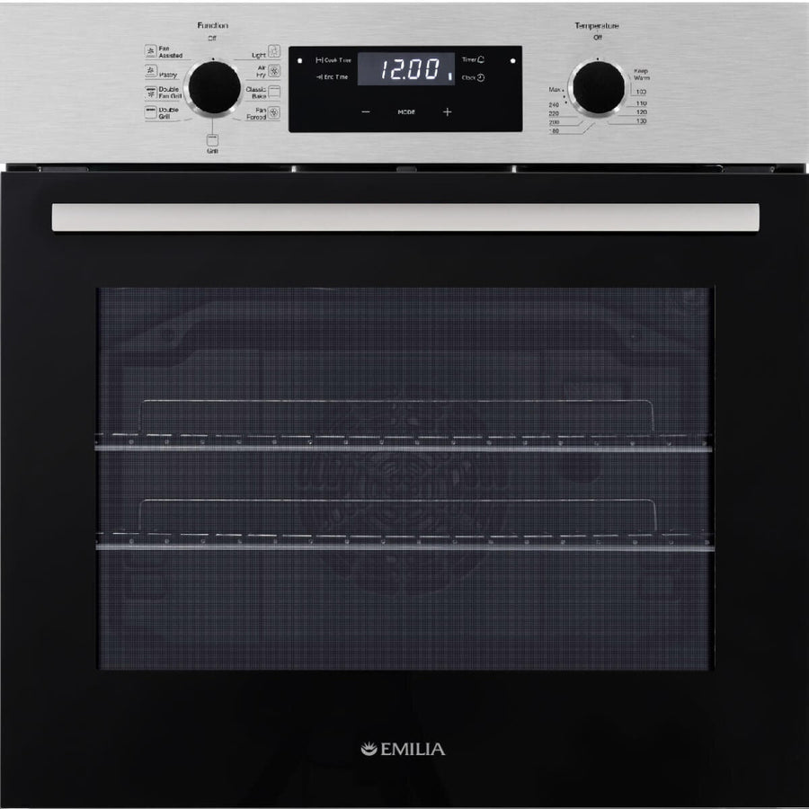 Emilia 60cm Electric Multifunction Oven - 67L, 9 Functions, Trinity Air Fry, Stainless Steel - EMF69E
