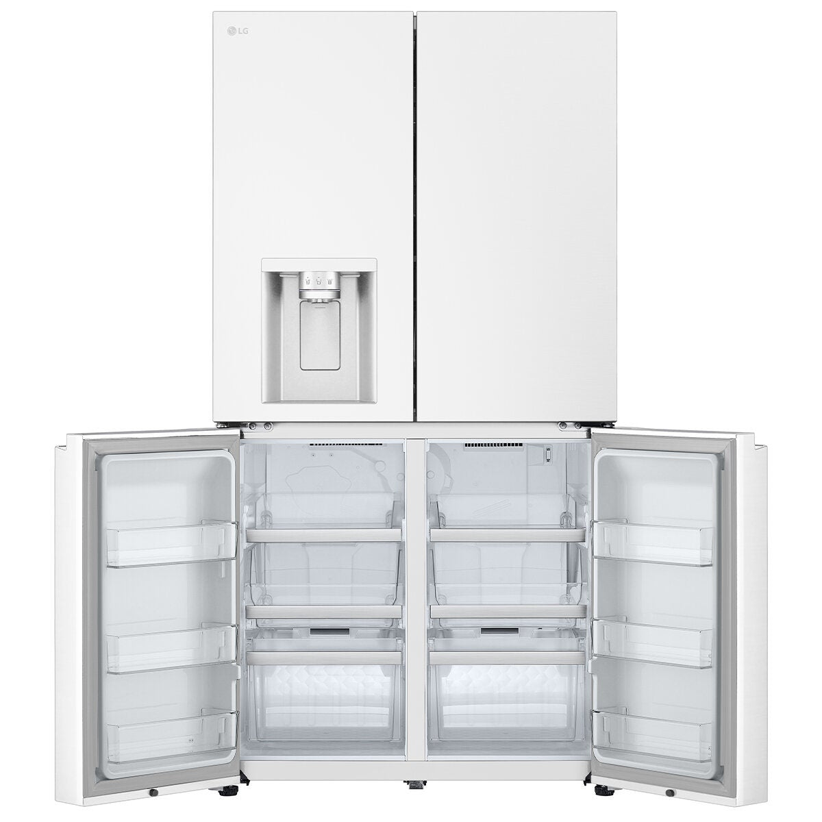 LG 637L French Door Fridge - Ice and Water, Matte White, Two Big Fresh Zone Crispers - GF-L700MWH