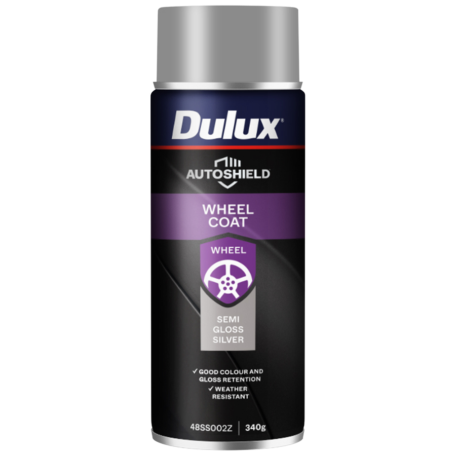 Dulux Autoshield Spray Paint 340g Silver Wheel Coat - Weather Resistant Finish - SuperSaverAU - view 1